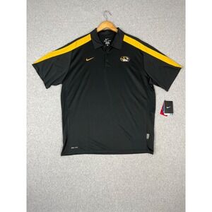 Unv Of Missouri Tigers Shirt Mens XL Black Mizzou Nike Dri Fit Short Sleeve Polo